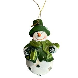 St Patrick’s snowman clover shamrock ornament